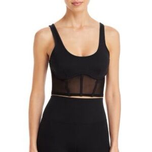 Alo yoga black airbrush mesh corset cropped tank top size XS
